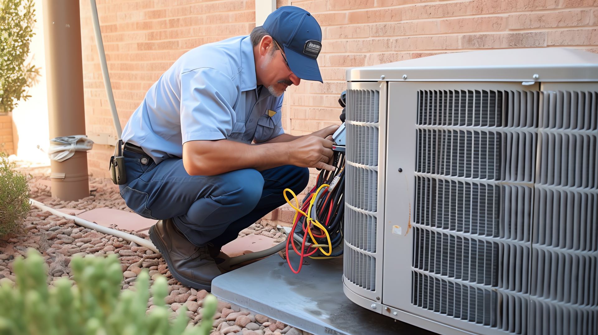 Easley Does It technician servicing an HVAC unit